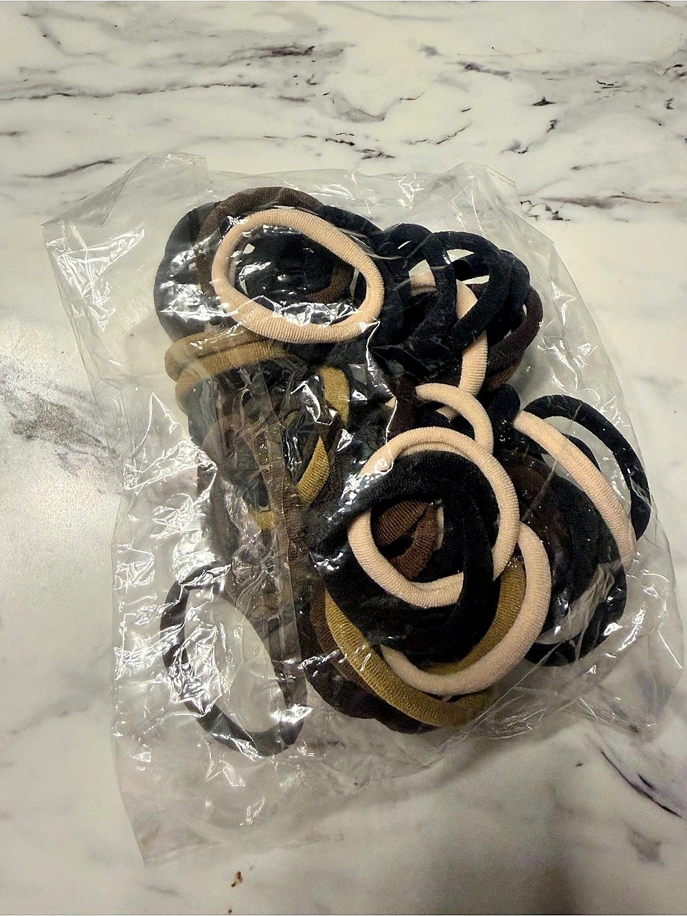 New 50 Assorted Hair Elastics in Black & Brown